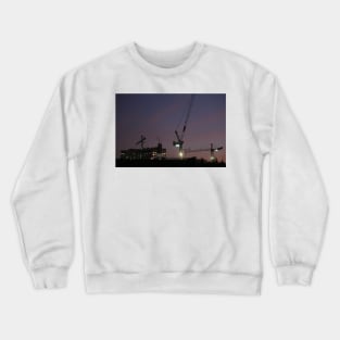 Cranes at Night in Sheffield, UK Crewneck Sweatshirt